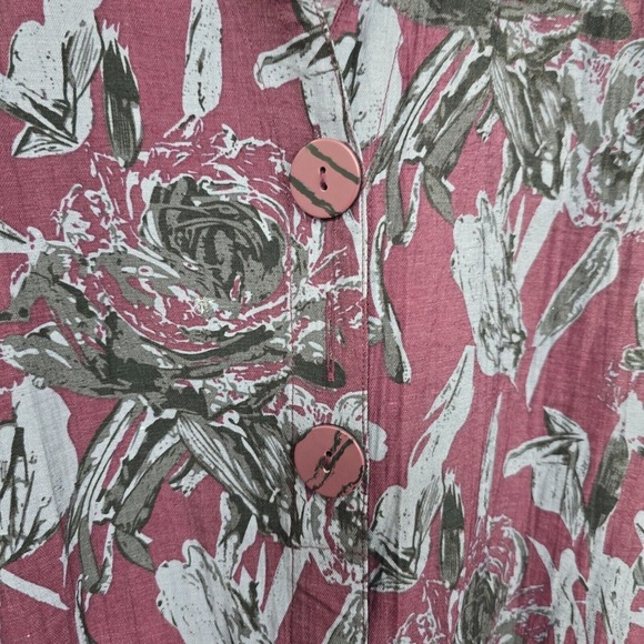 Habitat Shirt Womens Medium Purple Floral Button‎ Long Sleeve Lightweight Beachy - Picture 4 of 14